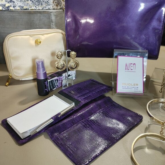 Christian Dior Parfums Purple Patent Shoulder Bag Accessories Bundle - Picture 5 of 7